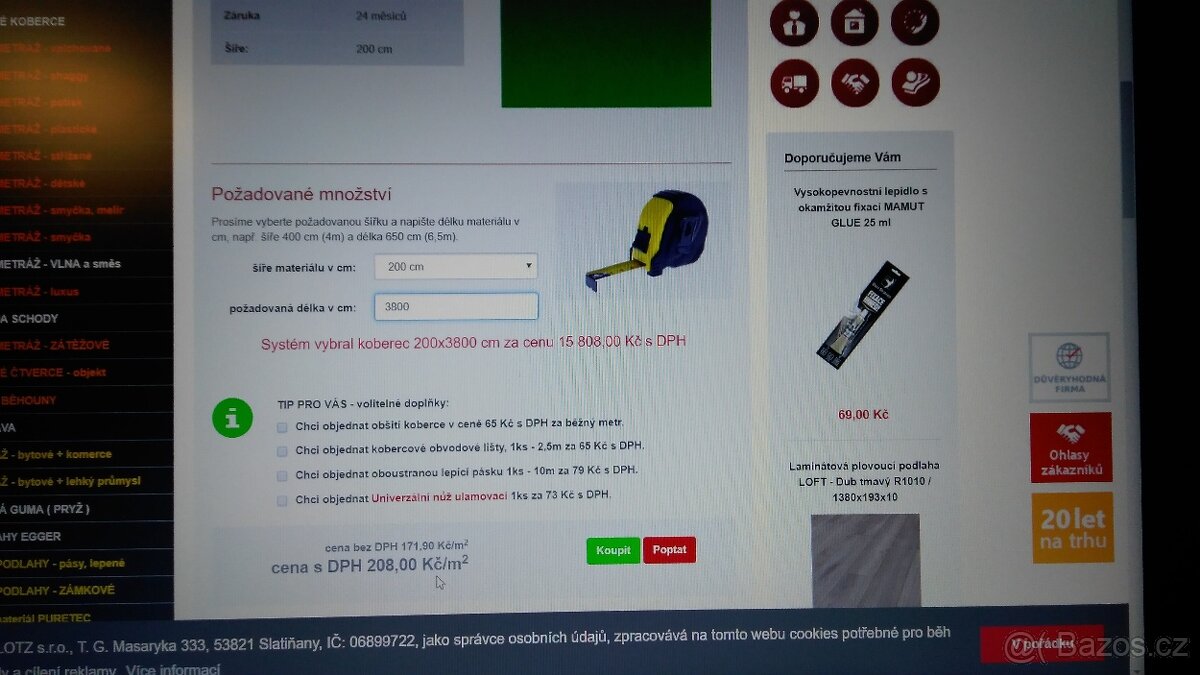 Koberce ruzne barvy,délky,šíře:modrý,zelený,černý PRODÁN - 4