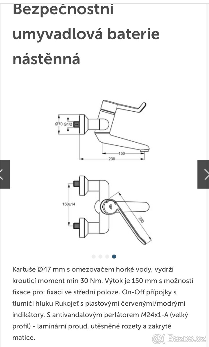 Vodovodní nástěnné baterie Ideal Standard CeraPlus - 4