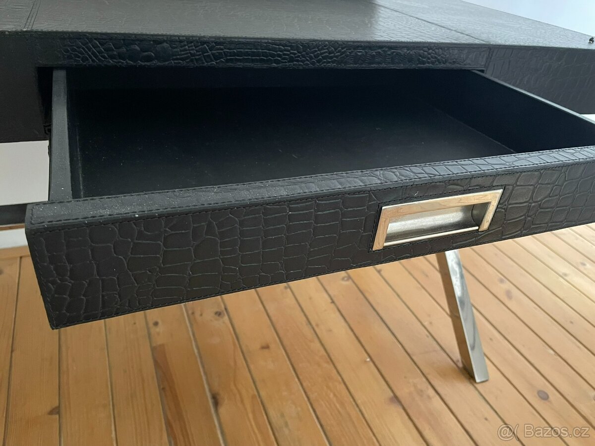 Černý stůl se vzorem krokodýlí kůže Kare Design - 4