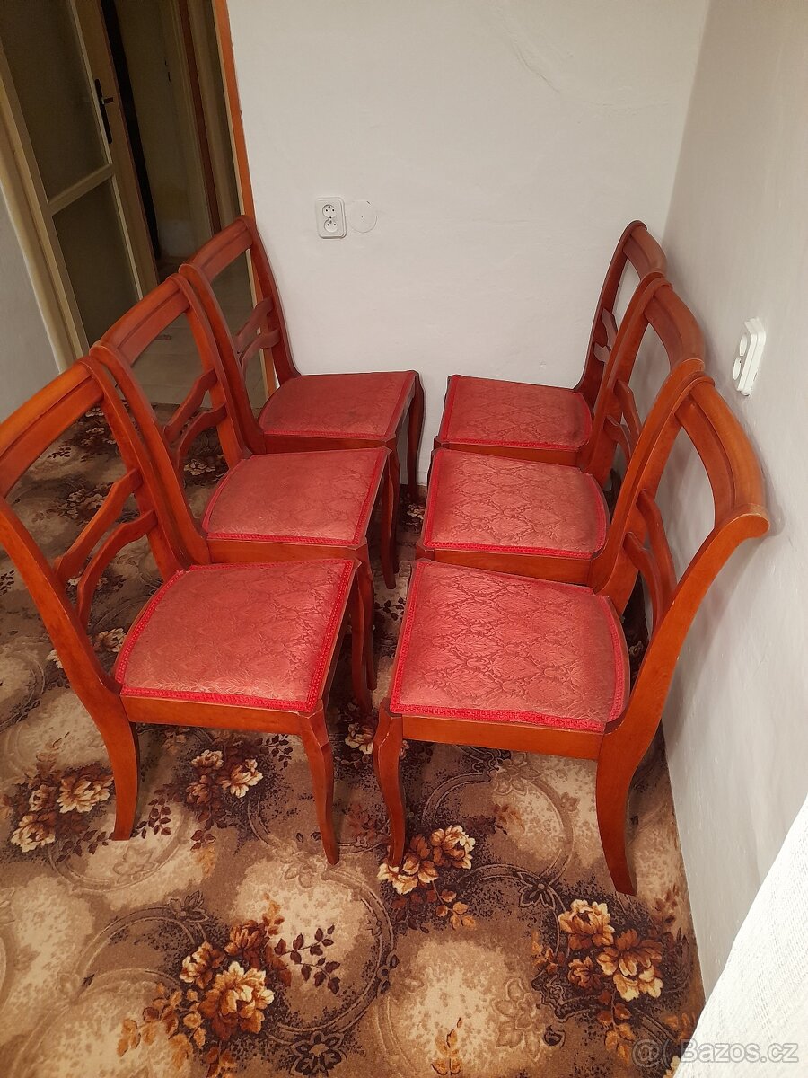 Starožitné dřevěné židle 6 kusů. - 4