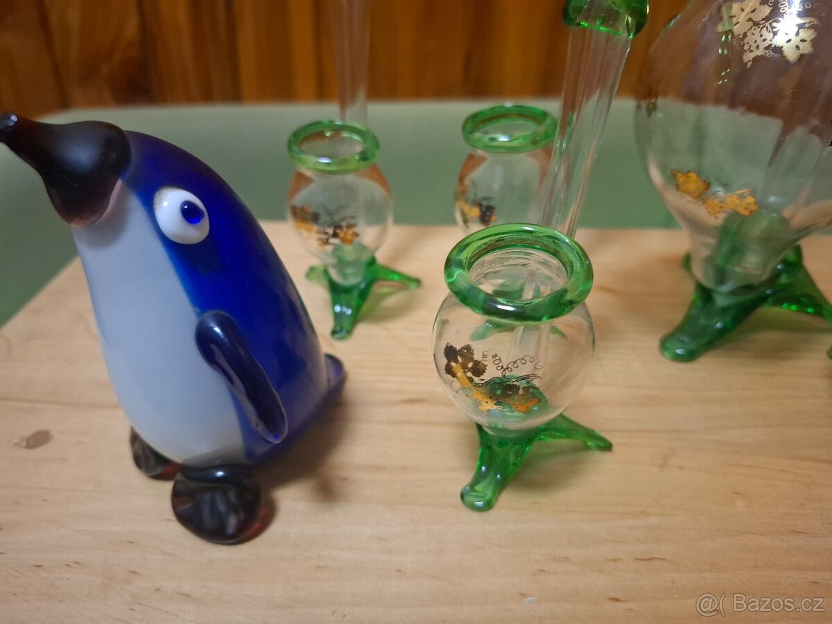 Hutní sklo fajfky a zvířátka - 4