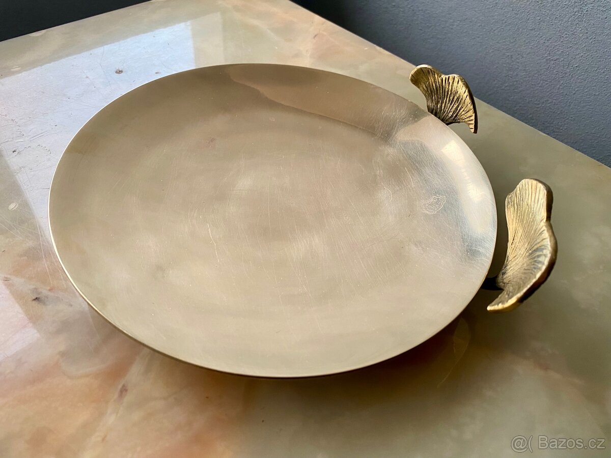Starožitná mosazná Miska Na Ovoce S motivem Velrybího Ocasu - 4
