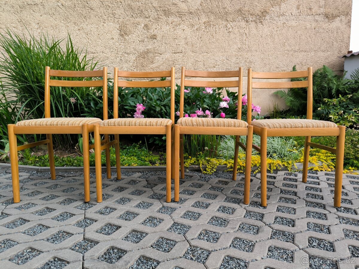 Retro dřevěné jídelní židle Jitona - 70. léta - 4