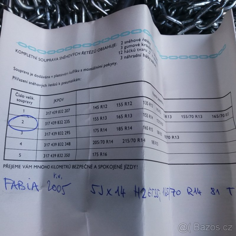 sněhové řetězy- č. 2,viz. foto - 4