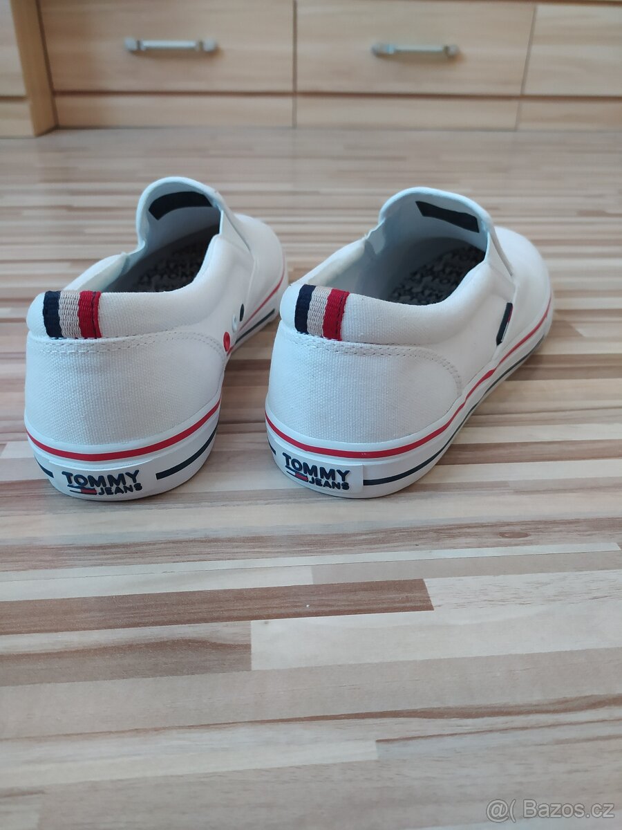 SPORTOVNÍ PLÁTĚNÉ TENISKY | BÍLÉ | TOMMY JEANS - 4