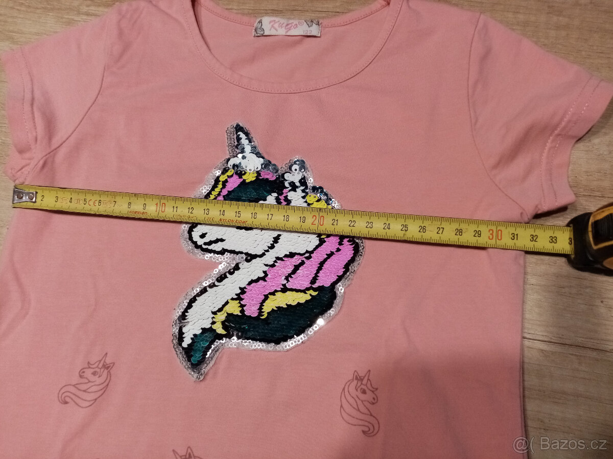 měnící tričko a tílko jednorožec vel. 110/116 - 4