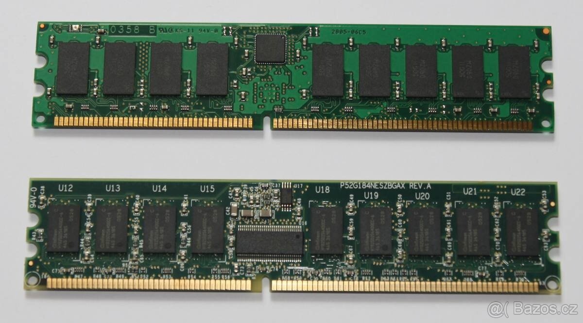 Různé DDR paměti (2× 128MB, 3× 512MB, i ECC) - 4