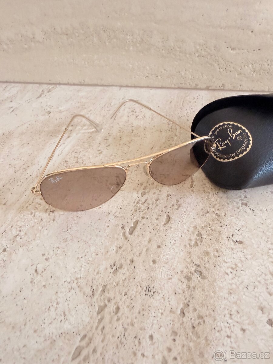 Sluneční brýle Ray-Ban Aviator (zlaté/hnědé) - 4