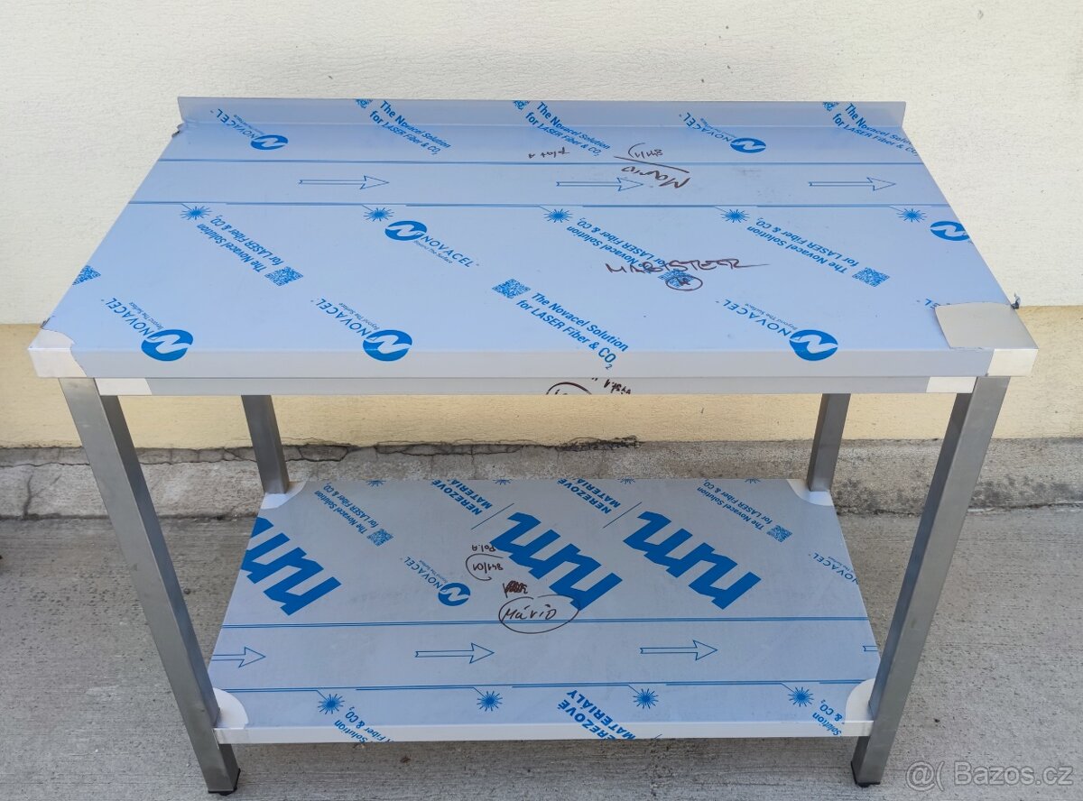 Přístěnný nerezový stůl, pracovní gastro stůl, nábytek kuchy - 4