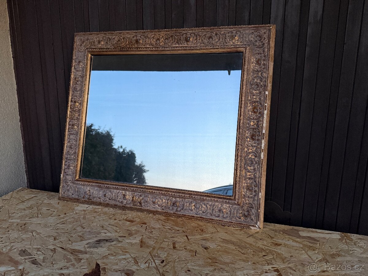 Retro zrcadlo se zlatým rámem 80 x 68 - 4