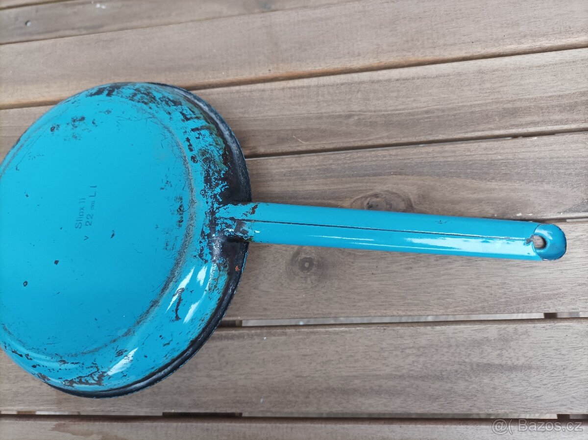 Smaltovaná modrá pánvička - 4