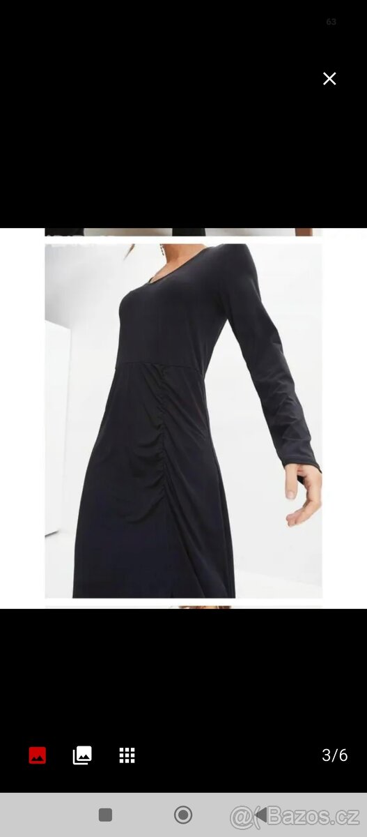 Šaty černé dámské nové, velikost M-L, polyester elastan - 4