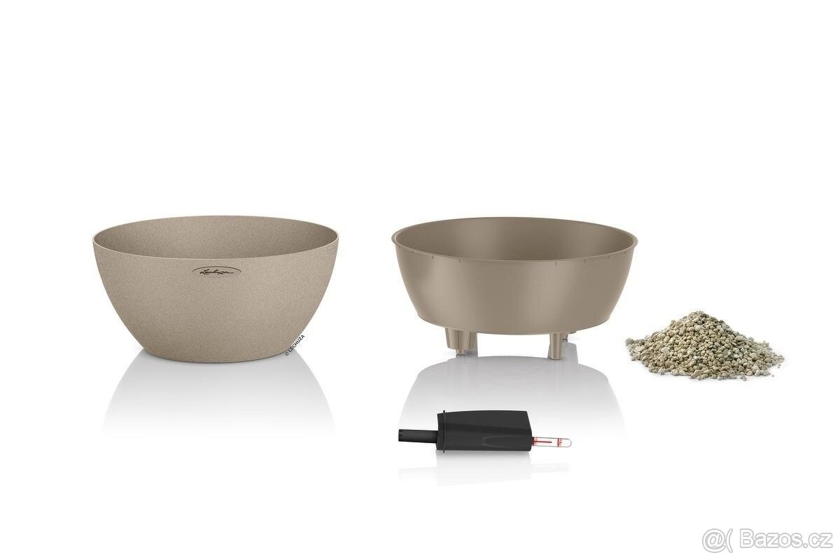 Samozavlažovací květináč Lechuza Cubeto Stone - písková béžo - 4