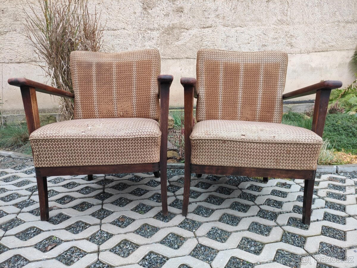 Starožitná párová křesla Thonet Mimoň - 40. léta - 4