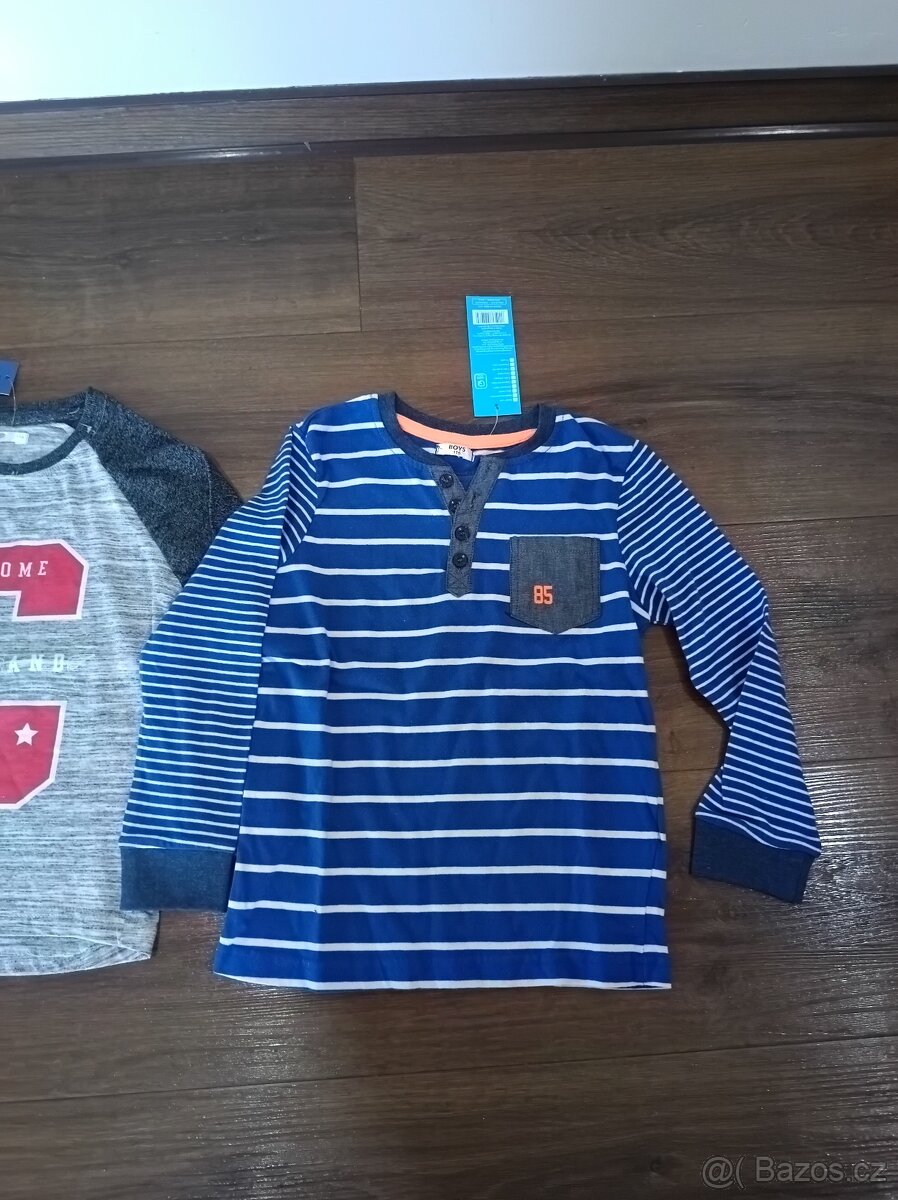 3x nové triko s dlouhým rukávem vel 116 - 4
