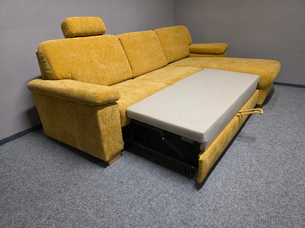 Nová žlutá rohová sedačka rozkládací - 4