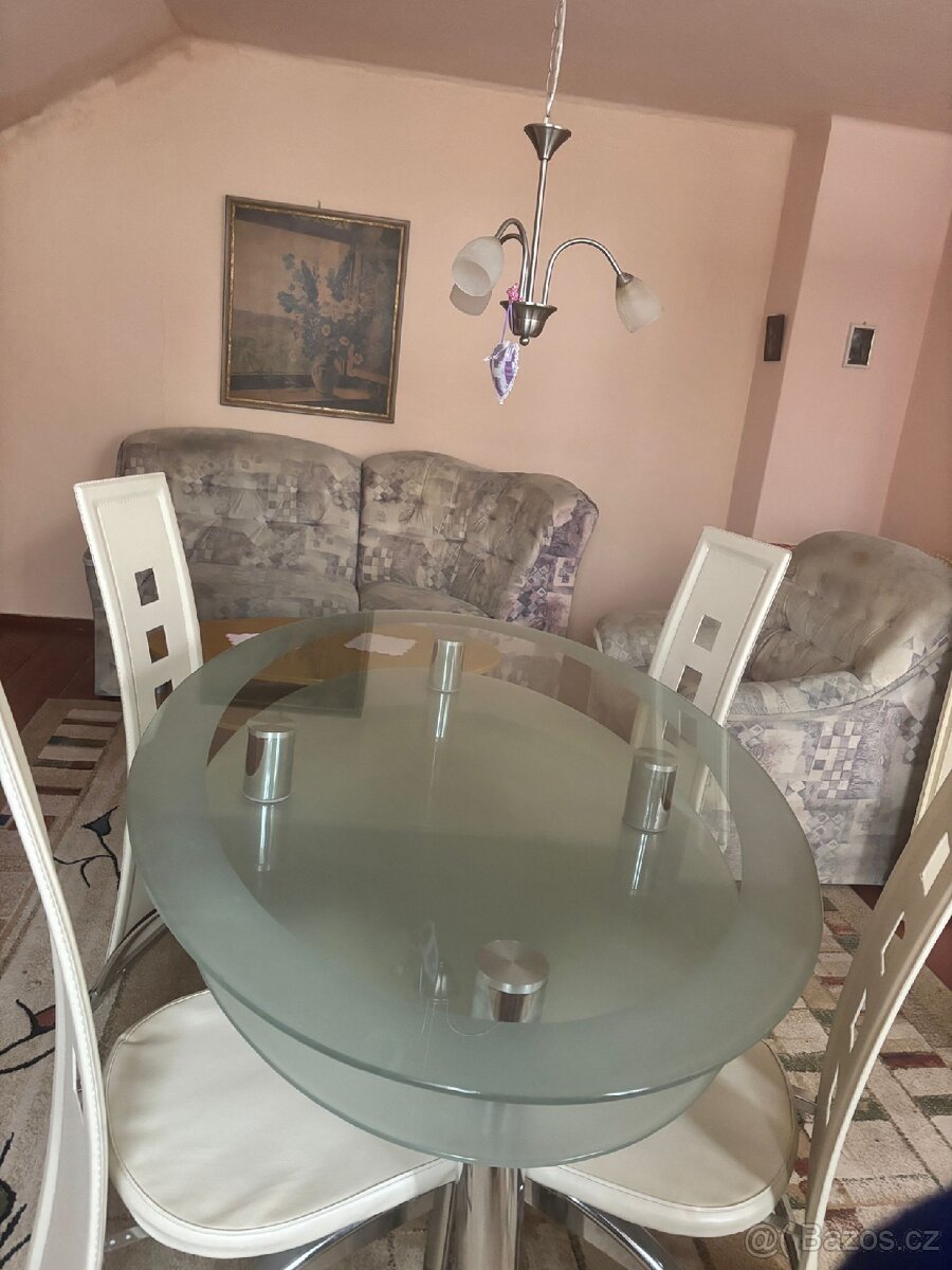 Skleněný jídelní stůl 160cm ×100cm - 4