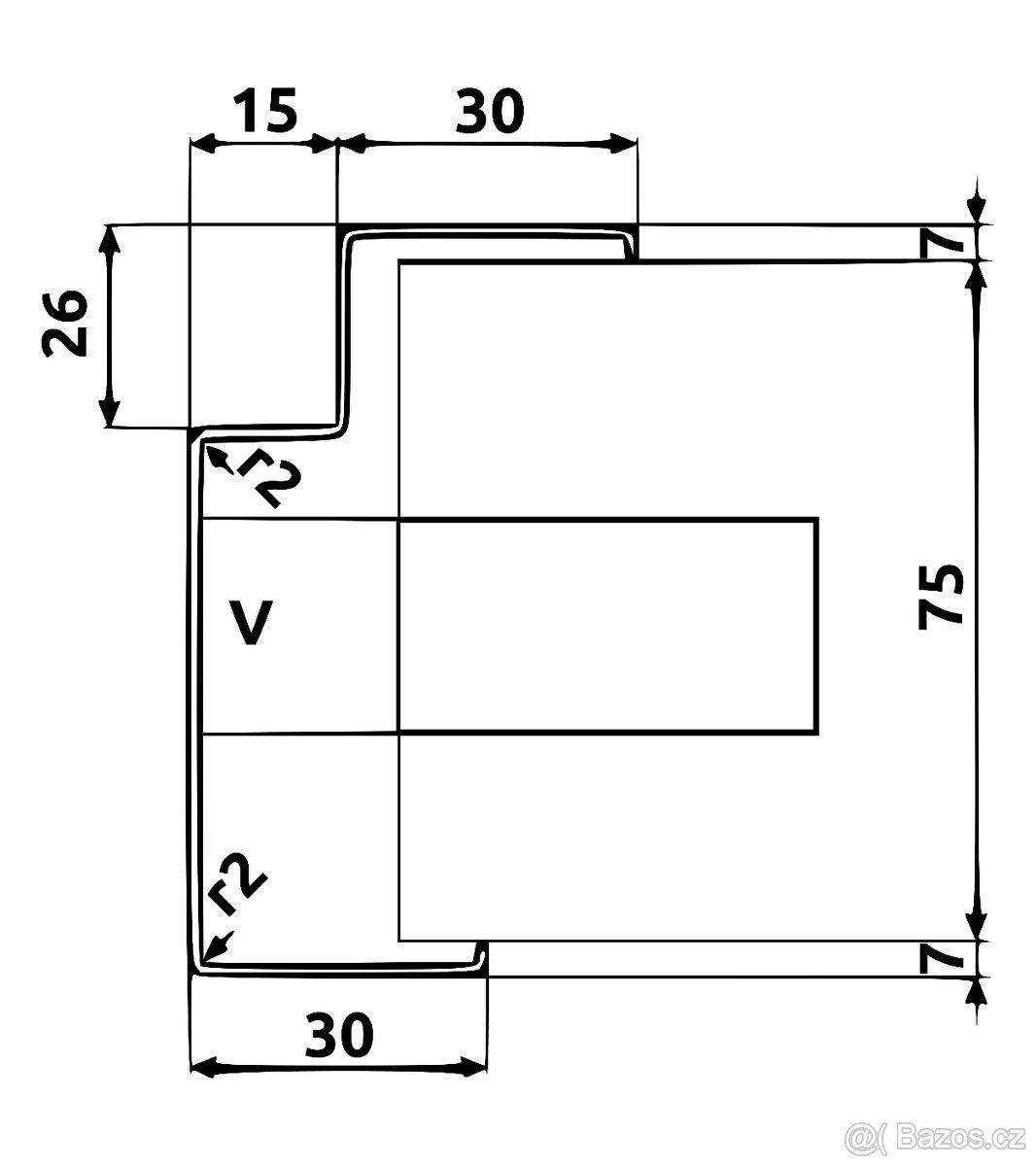 Zárubeň ocelová, YH 75/800 L, levá, nová - 4