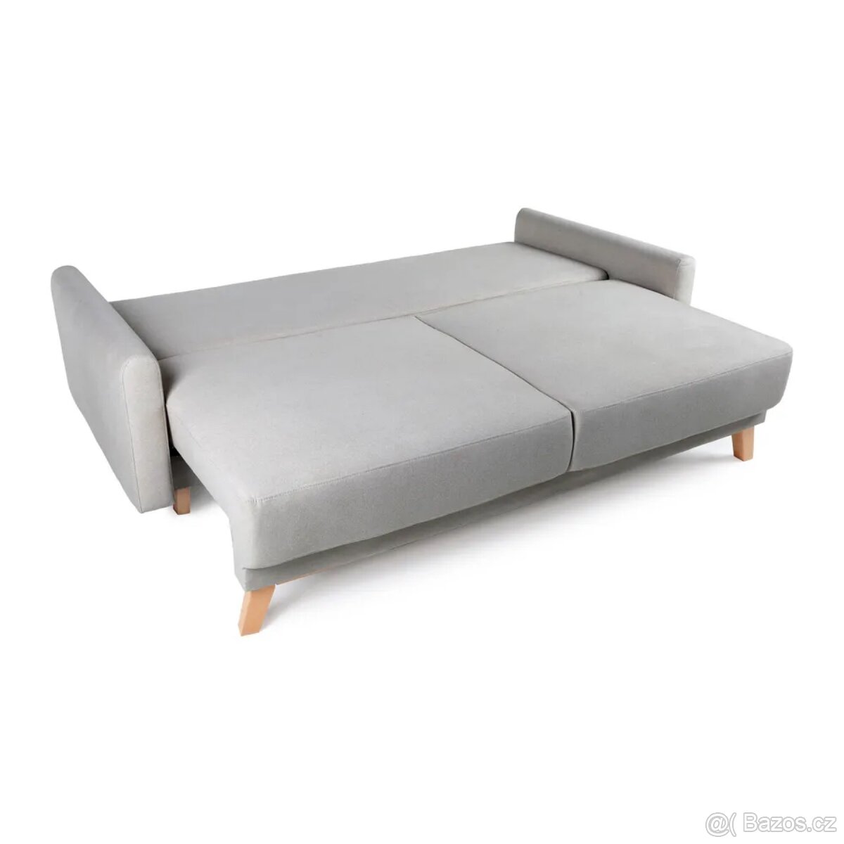 Světle šedá rozkládací pohovka 214 cm - 4