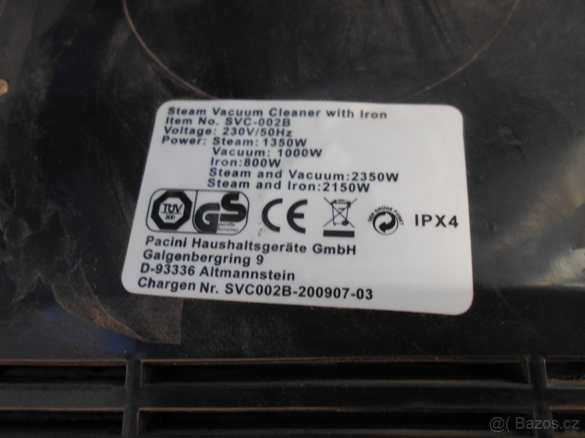 VYSAVAČ PARNÍ ČISTIČ ŽEHLIČKA BECK VAPORI 2000 - 4