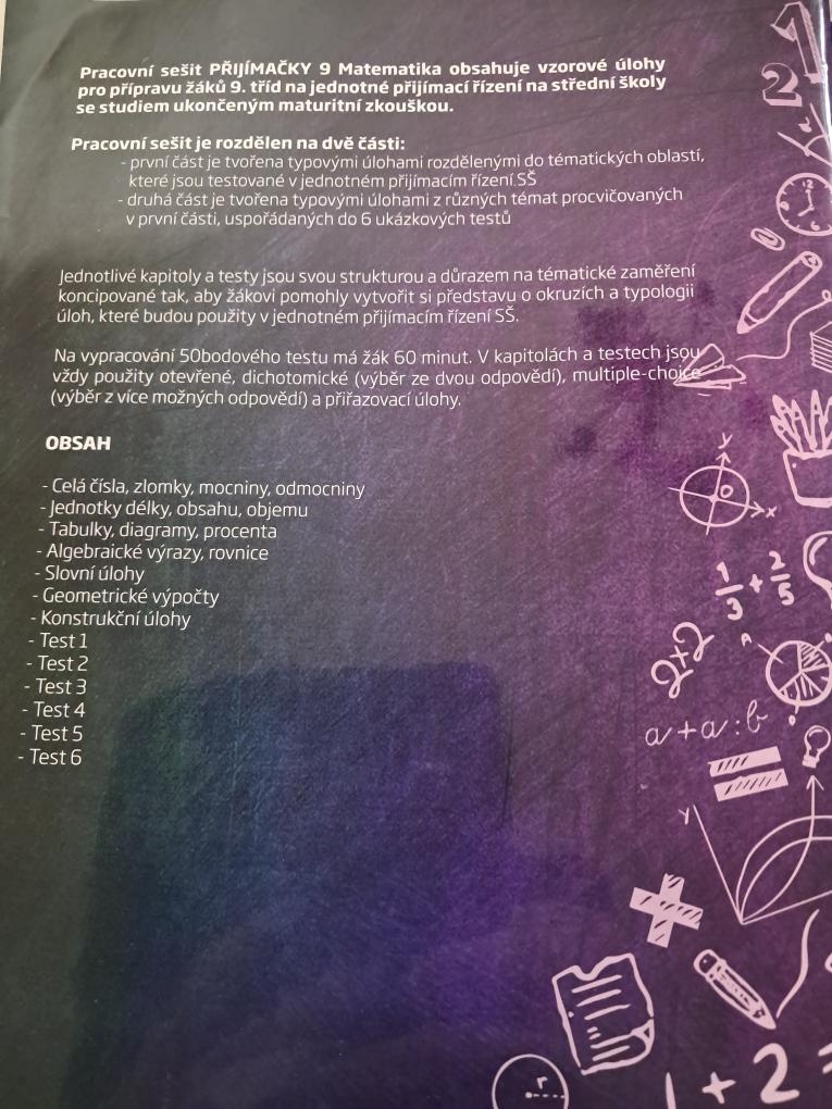 Přijímačky na SŠ - matematika + český jazyk - 4