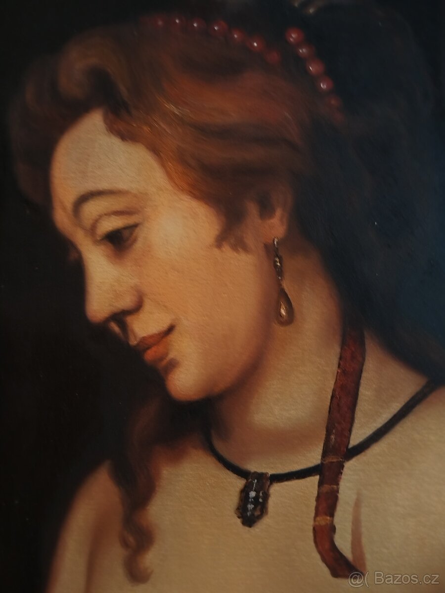 obraz KRÁSNÁ DÁMA, akt, olej, nesignováno - 4