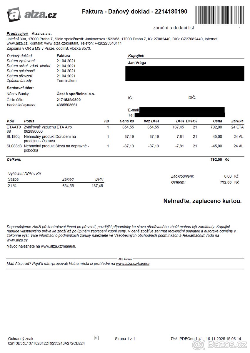 2x zvhlcovac vzduchu ETA airo - 4