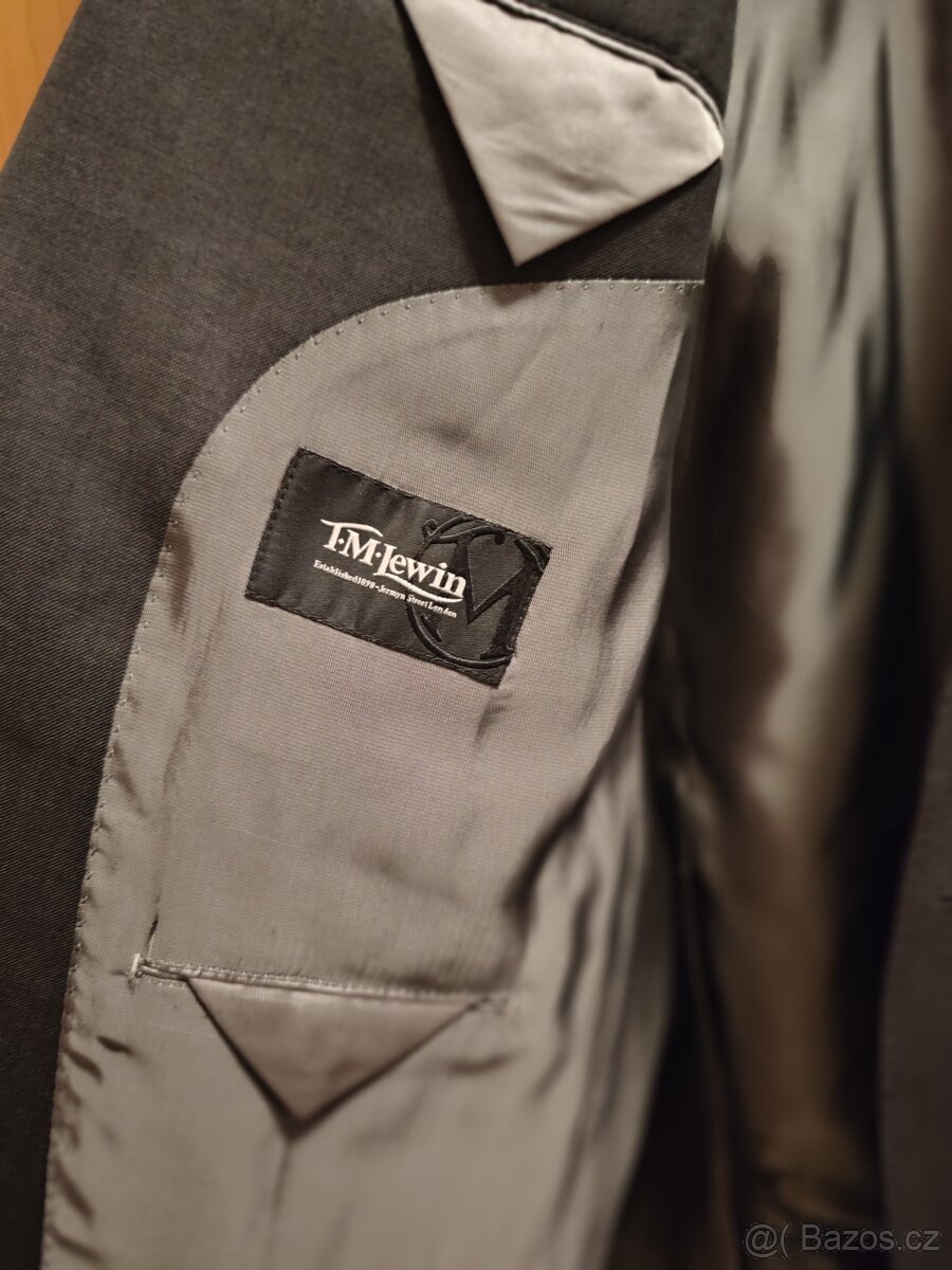 Pánský oblek T. M. Lewin - šedo-černý - 4
