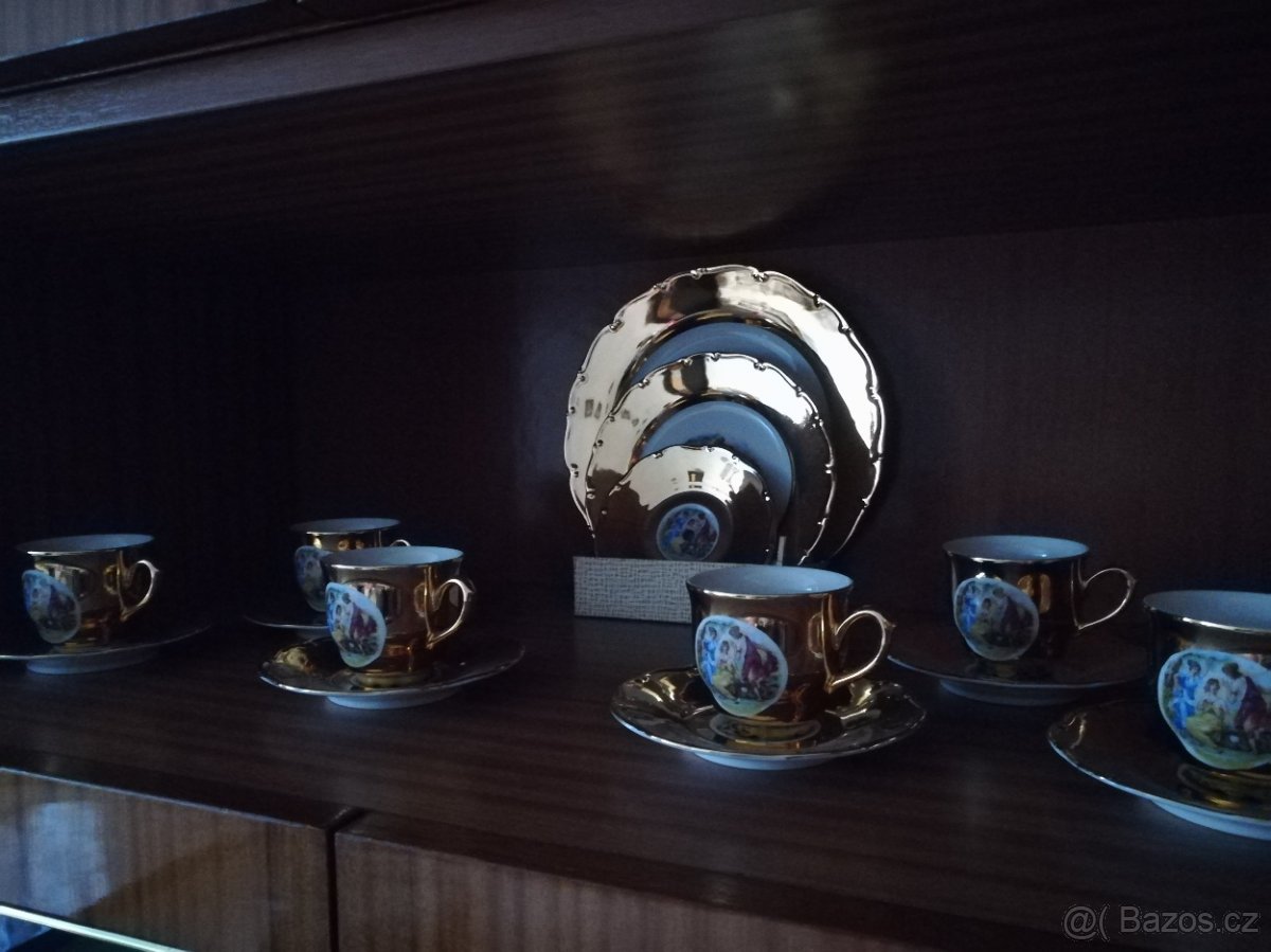 Zlacený porcelán 3 grácie MORITZ ZDEKAUER - 4