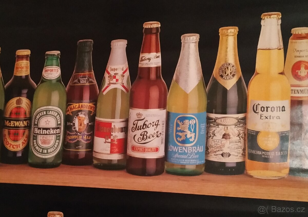 Starý plakát - pivní láhve - 4