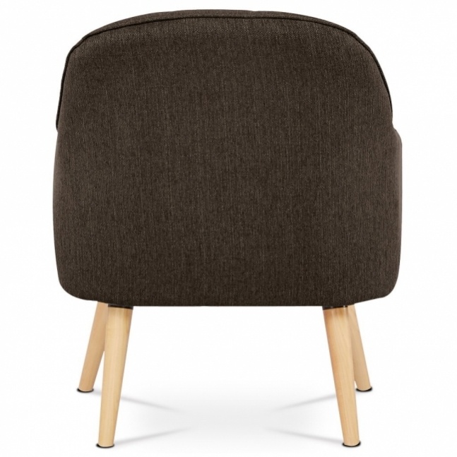 Křeslo ASB-018 BR v hnědé látce s polštářem - 4