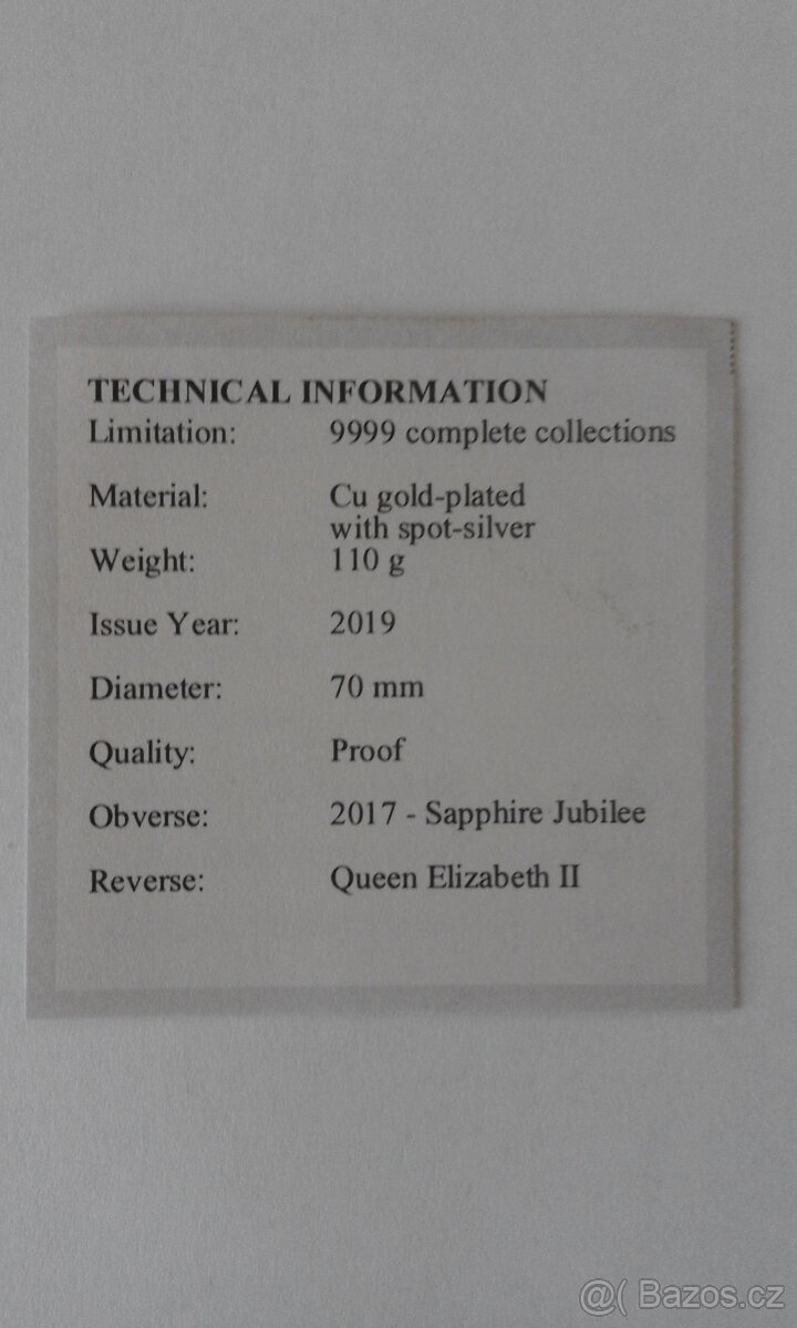 Gigantická ražba "Královna Alžběta II. Safírové výročí - 4