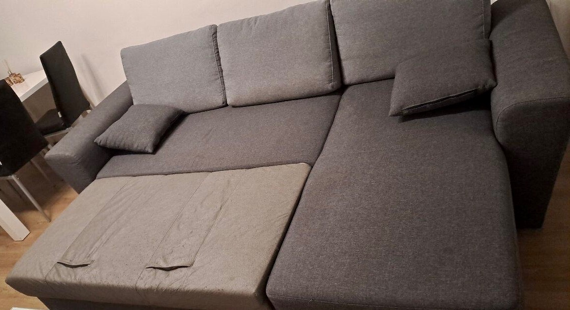 Rohová rozkládací sedací souprava s úložným prostorem - 4