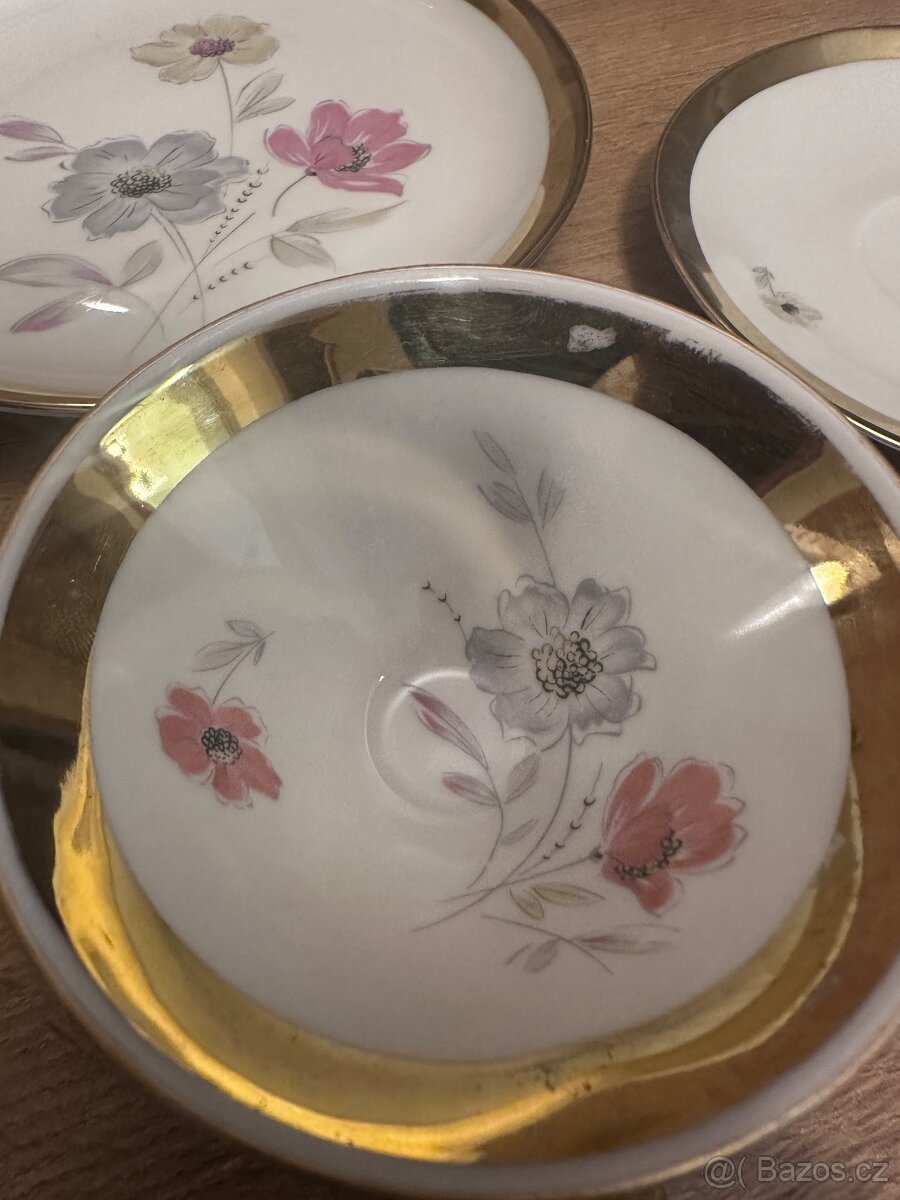 Vintage porcelánové trio Eschenbach Bavaria – zlacené - 4