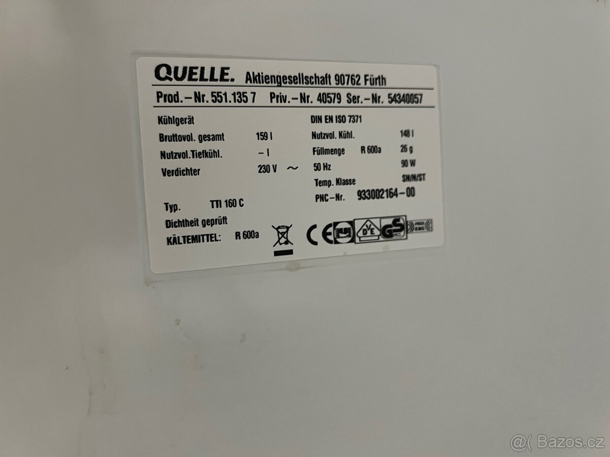 Lednička QUELLE německá AKCE - 4