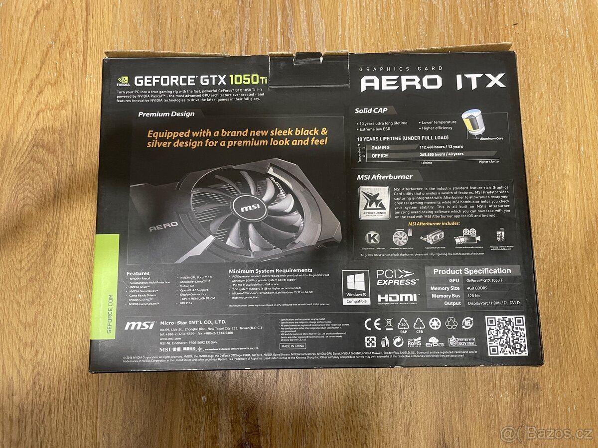 Graficka karta-GTX 1050 Ti AERO ITX 4G OC - 4