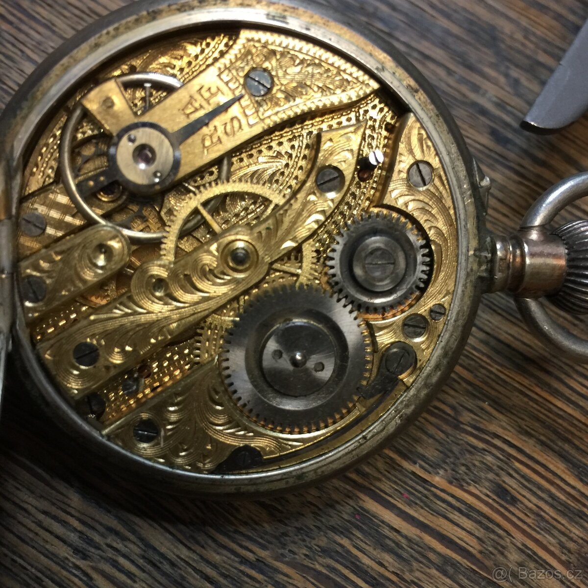 Běžící kůň ...staré kapesní hodinky / funkční / vteřinovka / - 4