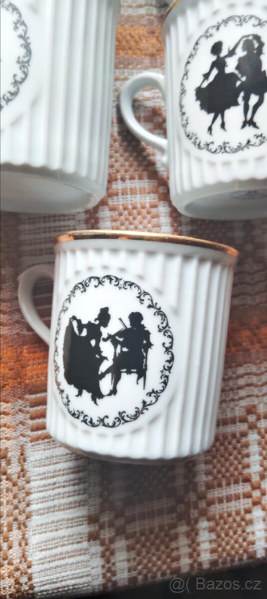 Hrnky starožitné rokoko Dubí Czechoslovakia - 4