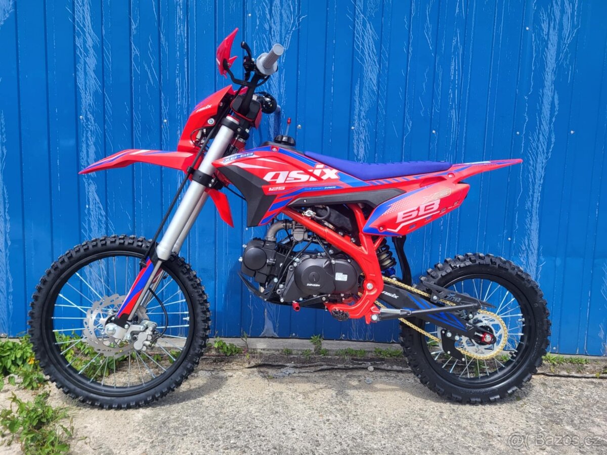 Pitbike ASIX XB-68 125ccm 19"/16" E-START + světlo červený