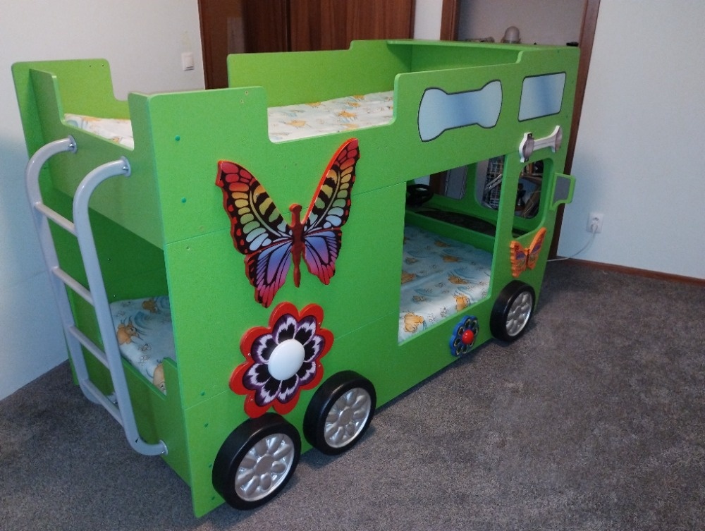 Dětská dvoupatrová postel autobus - 4