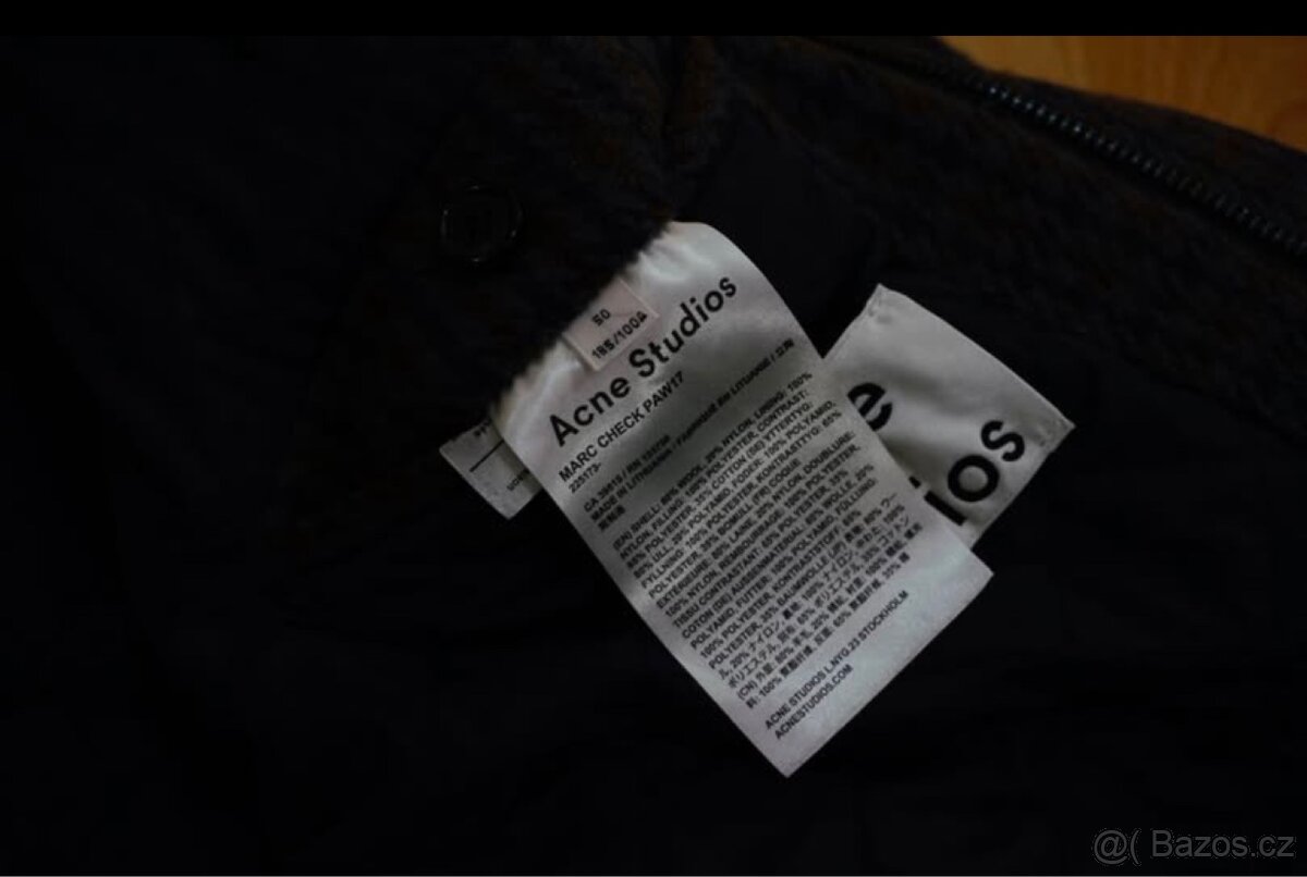 Vlněný kabát Acne Studios Multicolor Check Marc Coat - 4