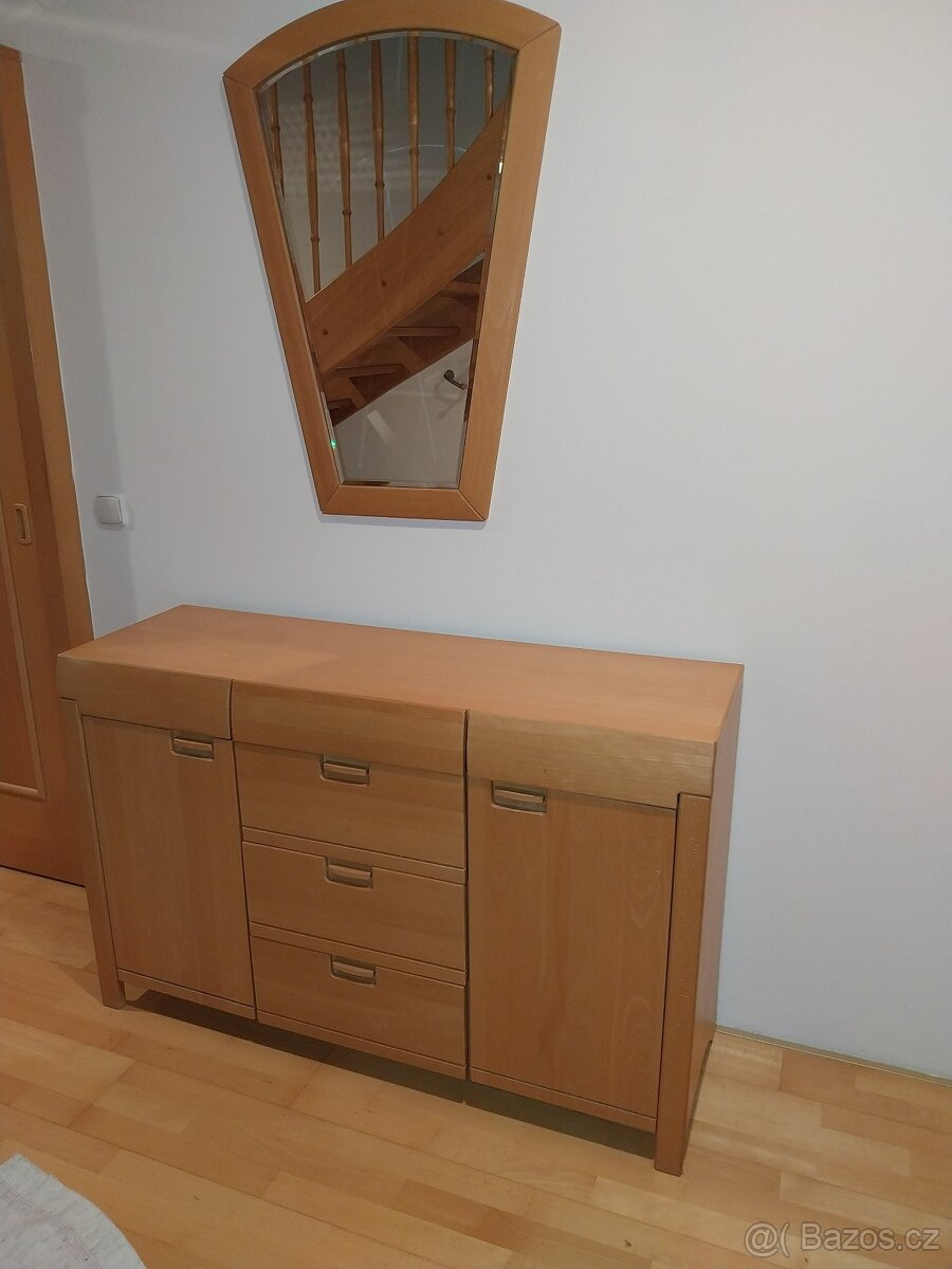Set komoda a zrcadlo - masiv - 4
