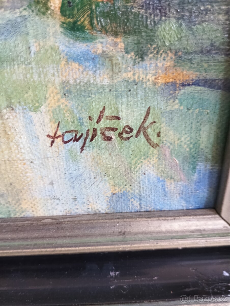 Obraz ,olej ,plátno .Motiv z Olomouce . - 4