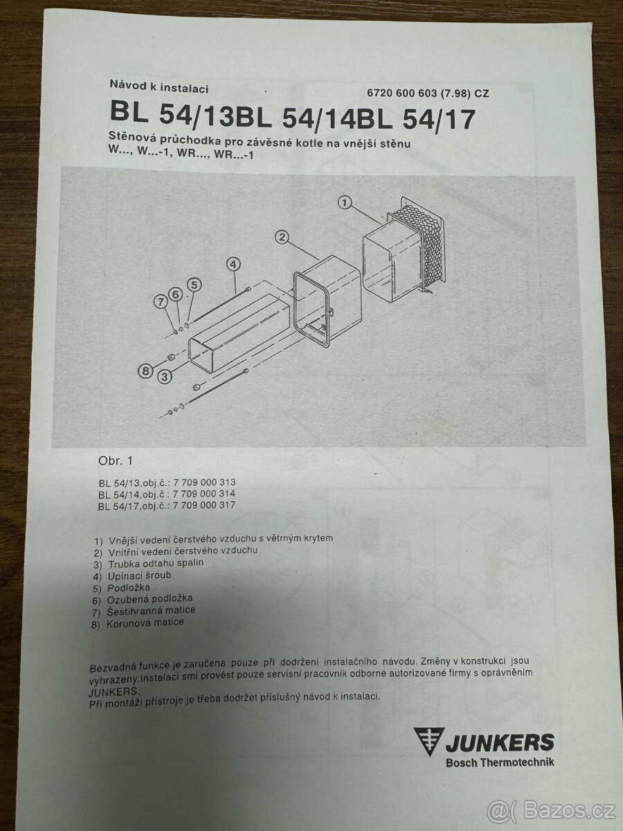 JUNKERS odtah spalin BL54/13 - 4