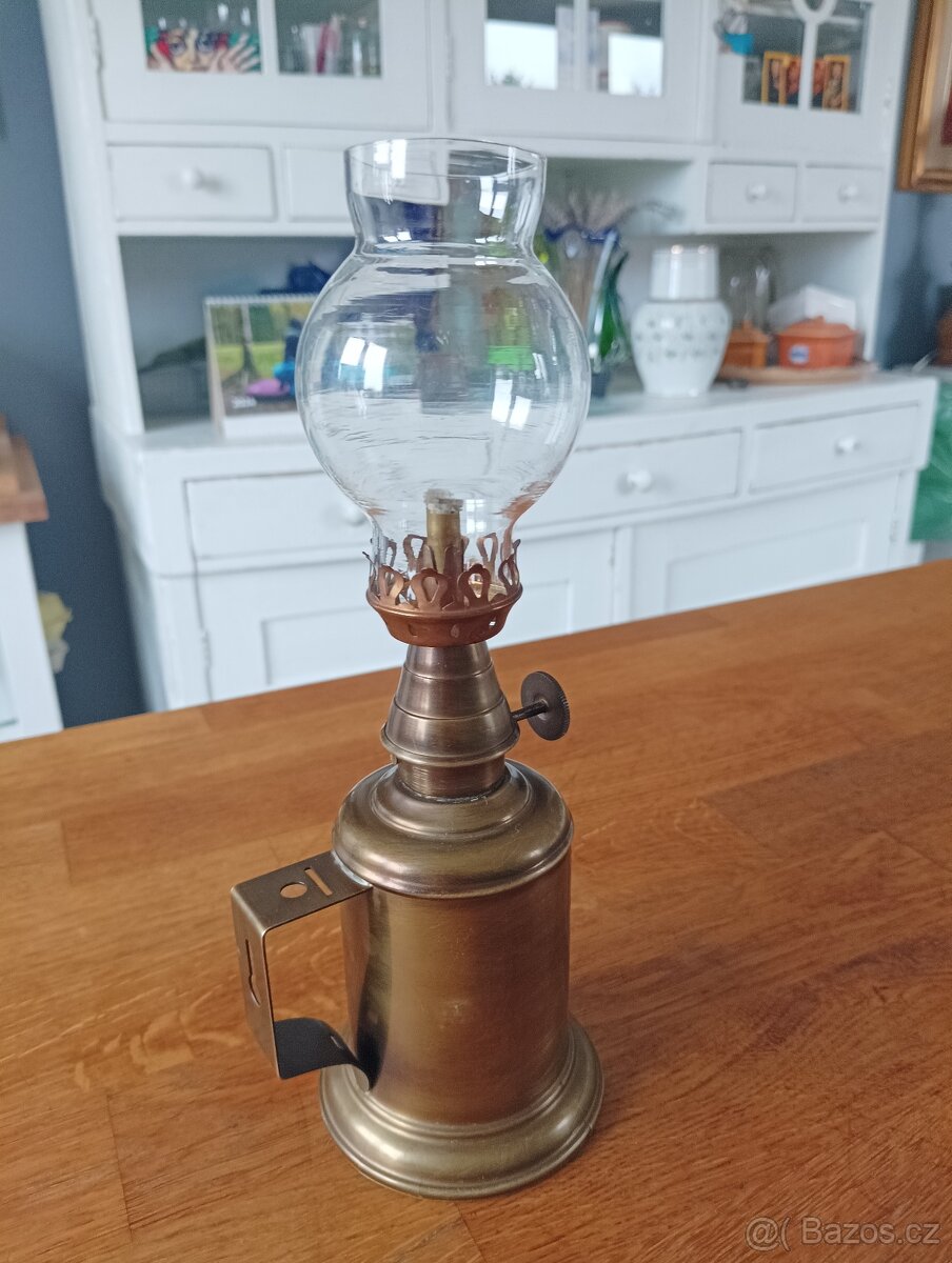 FRANCOUZSKÁ STAROŽITNÁ MOSAZNÁ LAMPA GAUDARD OLYMPE, PIGEON - 4