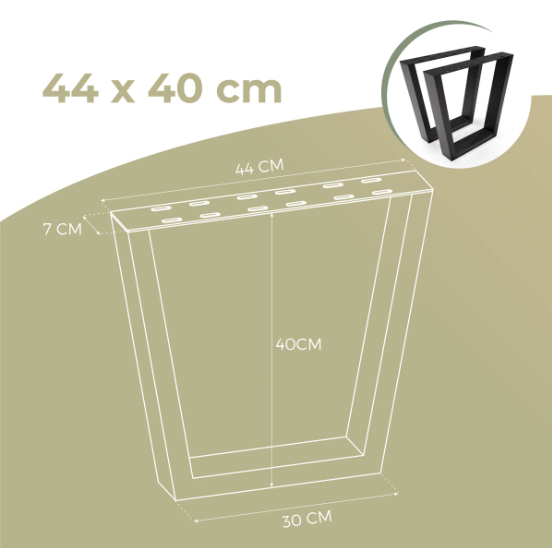 Kovové nohy na stůl ve tvaru V černé (2 ks v sadě) - 4