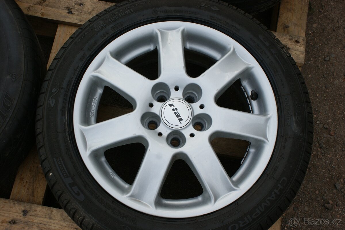 Alu R15 na Skoda VW Seat Audi a letni pneu 5x100 RIAL - 4