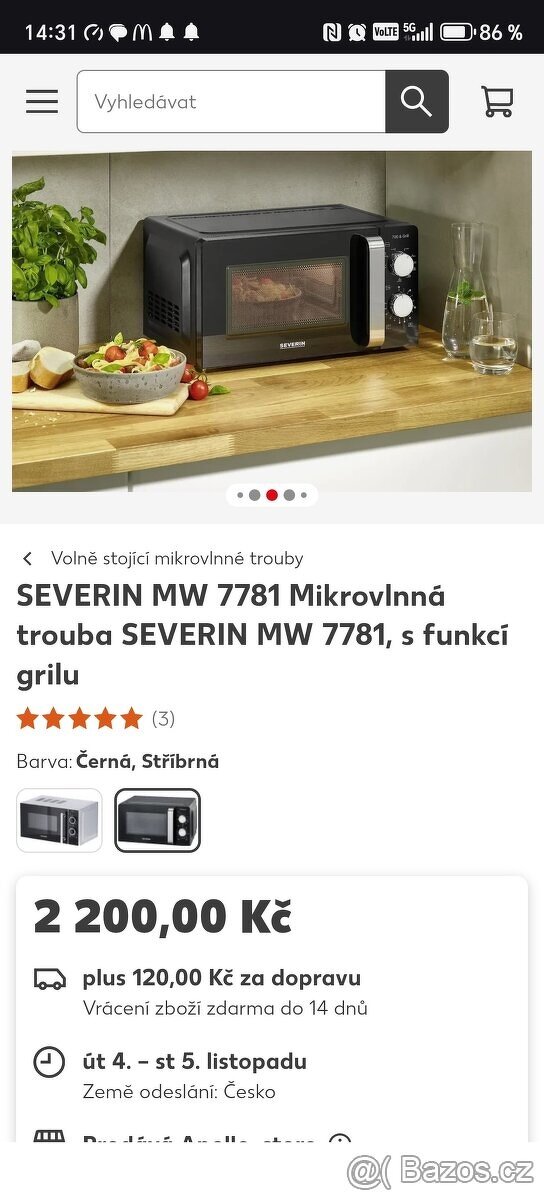 Mikrovlnná trouba Severin s grilem - Nová - 4