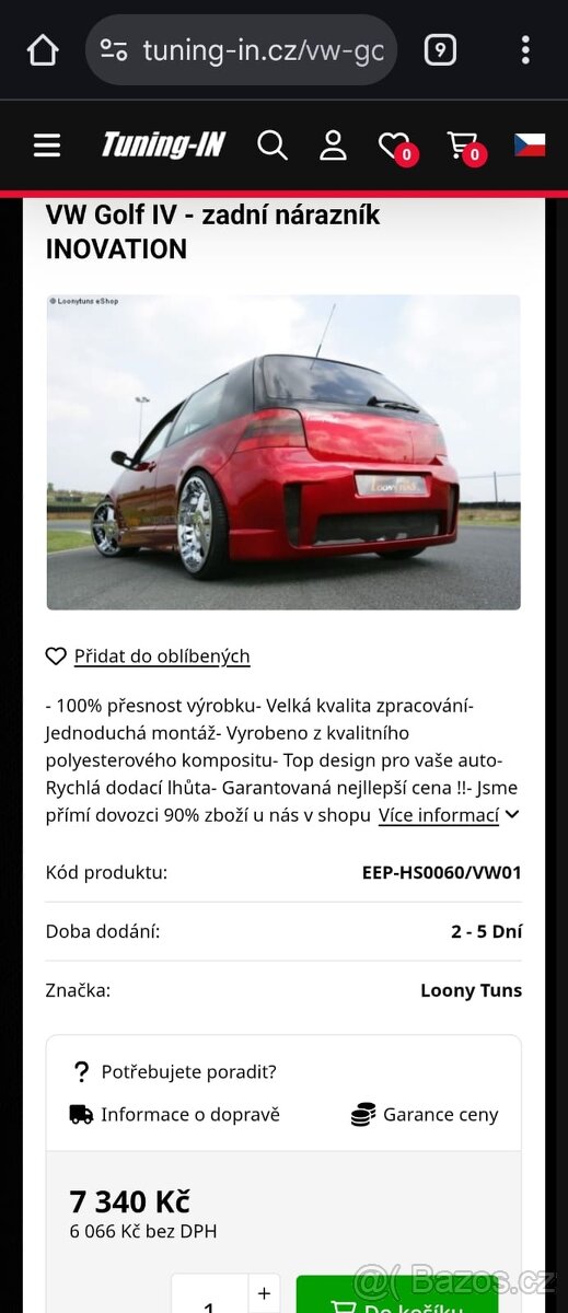 Zadní tuning nárazník VW Golf 4 - 4