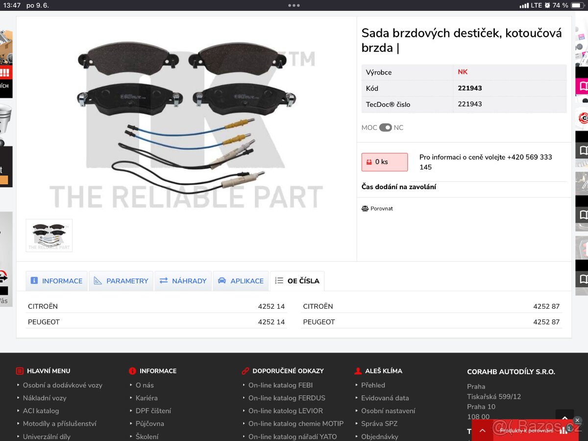 Brzdové desky Citroen C5 - 4